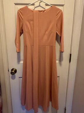 Long Sleeve Midi Dress in Peach
